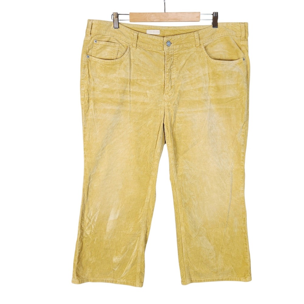 Pilcro Antropologie Corduroy Pants 20W Yellow Straight Leg Cropped
